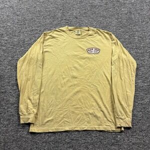 Y2K 2000s Ron Jon Surf Shop Coastal Long Sleeve Graphic Yellow T-Shirt Size Med